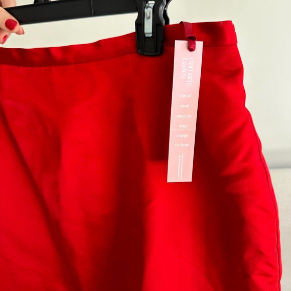 Damaris Bailey Rosso Skirt Red Satin - Picture 4 of 5